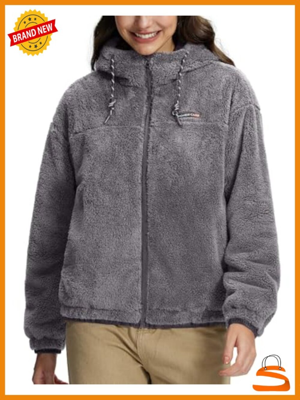 Fuzzy Fleece Jacket Full Zip Up Sherpa Hoodie Lightweight Women's Coat